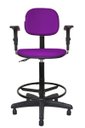 Ver imagem 2 de Cadeira Caixa Secretaria Bolt com Braço - Couro Sintetico Corano - Roxo