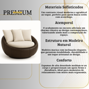 Ver imagem 6 de Poltrona Londres Estofada Luxo Premium Base Giratória e Almofadas Bouclé e Courino Sala Moderna:bouc