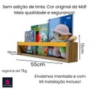 Ver imagem 4 de Nicho Organizador de Livros Brinquedos Quarto Infantil Prateleira Livreiro Mdf Madeira 55cm:amarelo