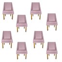 Ver imagem 1 de Kit 08 Cadeiras Para Sala De Jantar Ana Pés Palito Suede Rosa Bebê - D'Classe Decor