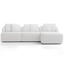 Ver imagem 3 de Sofá 3 Lugares com Chaise Direito Sala Living 248cm Arlo F04 Bouclê Off White - Lyam Decor