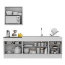 Ver imagem 5 de Cozinha Compacta Armário Balcão e Rodapé FL2110 Veneza Multi Branco/Preto