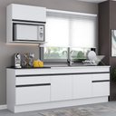 Ver imagem 1 de Cozinha Compacta Armário Balcão e Rodapé FL2110 Veneza Multi Branco/Preto