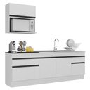 Ver imagem 2 de Cozinha Compacta Armário Balcão e Rodapé FL2110 Veneza Multi Branco/Preto