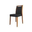 Ver imagem 3 de Mesa Jantar Luxo Jade 160x90cm Preto com 6 Cadeiras Estofadas em Couro Pu Preta Base Madeira Maciça
