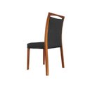 Ver imagem 4 de Mesa Jantar Luxo Jade 160x90cm Preto com 6 Cadeiras Estofadas em Couro Pu Preta Base Madeira Maciça