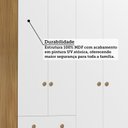 Ver imagem 5 de Quarto de Bebê Guarda-Roupa 4 Portas e Cômoda 4 Gavetas Levy 100% MDF Branco/Amêndoa Espresso Móveis