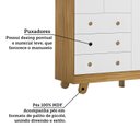 Ver imagem 6 de Quarto de Bebê Guarda-Roupa 4 Portas e Cômoda 4 Gavetas Levy 100% MDF Branco/Amêndoa Espresso Móveis