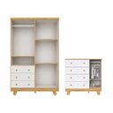 Ver imagem 4 de Quarto de Bebê Guarda-Roupa 4 Portas e Cômoda 4 Gavetas Levy 100% MDF Branco/Amêndoa Espresso Móveis