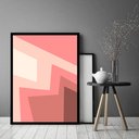 Ver imagem 1 de Quadro Decorativo Abstrato Tons Rosê Quedas - 70x50cm:moldura Branca