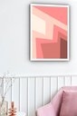 Ver imagem 2 de Quadro Decorativo Abstrato Tons Rosê Quedas - 70x50cm:moldura Branca
