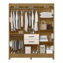 Ver imagem 3 de Conjunto de Quarto Guarda Roupa Malta com Comoda Venus Freijo/off White/frisado