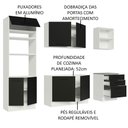 Ver imagem 5 de Armário de Cozinha Completa 250cm Branco/Preto Agata Madesa 01