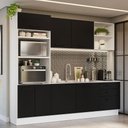 Ver imagem 1 de Armário de Cozinha Completa 250cm Branco/Preto Agata Madesa 01
