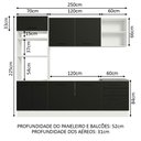 Ver imagem 4 de Armário de Cozinha Completa 250cm Branco/Preto Agata Madesa 01