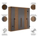 Ver imagem 3 de Guarda Roupa Casal 232cm 6 Portas 4 Gavetas Zain Jatobá/Grafite S01 - Mpozenato