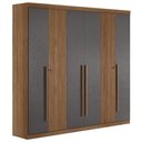 Ver imagem 2 de Guarda Roupa Casal 232cm 6 Portas 4 Gavetas Zain Jatobá/Grafite S01 - Mpozenato