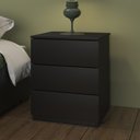 Ver imagem 2 de Mesa de Cabeceira 3 Gavetas Veronna Tcil Preto Fosco