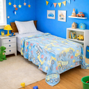 Ver imagem 1 de Cobertor Manta Infantil Brilha no Escuro Caminhão 1,80x2,00cm Azul