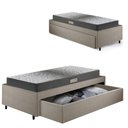 Ver imagem 1 de Base Box Cama Solteiro Sapateira Linho Bege e Colchão Dual Firm Ecoflex 88x188