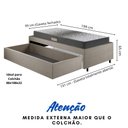 Ver imagem 5 de Base Box Cama Solteiro Sapateira Linho Bege e Colchão Dual Firm Ecoflex 88x188