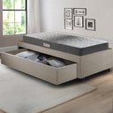 Ver imagem 6 de Base Box Cama Solteiro Sapateira Linho Bege e Colchão Dual Firm Ecoflex 88x188