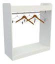 Ver imagem 3 de Balcão Cabideiro Central M2 Arara Expositor Lojas Roupas Vetorial Móveis Branco