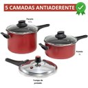 Ver imagem 3 de Jogo Panelas de Pressão 2 em 1 Fechamento Externo e Tampa de Vidro + 02 Descansos Quadrados + Concha