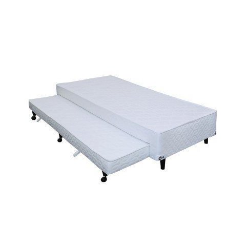 Cama Box Castor Solteiro Poli Branco 100x200x27cm