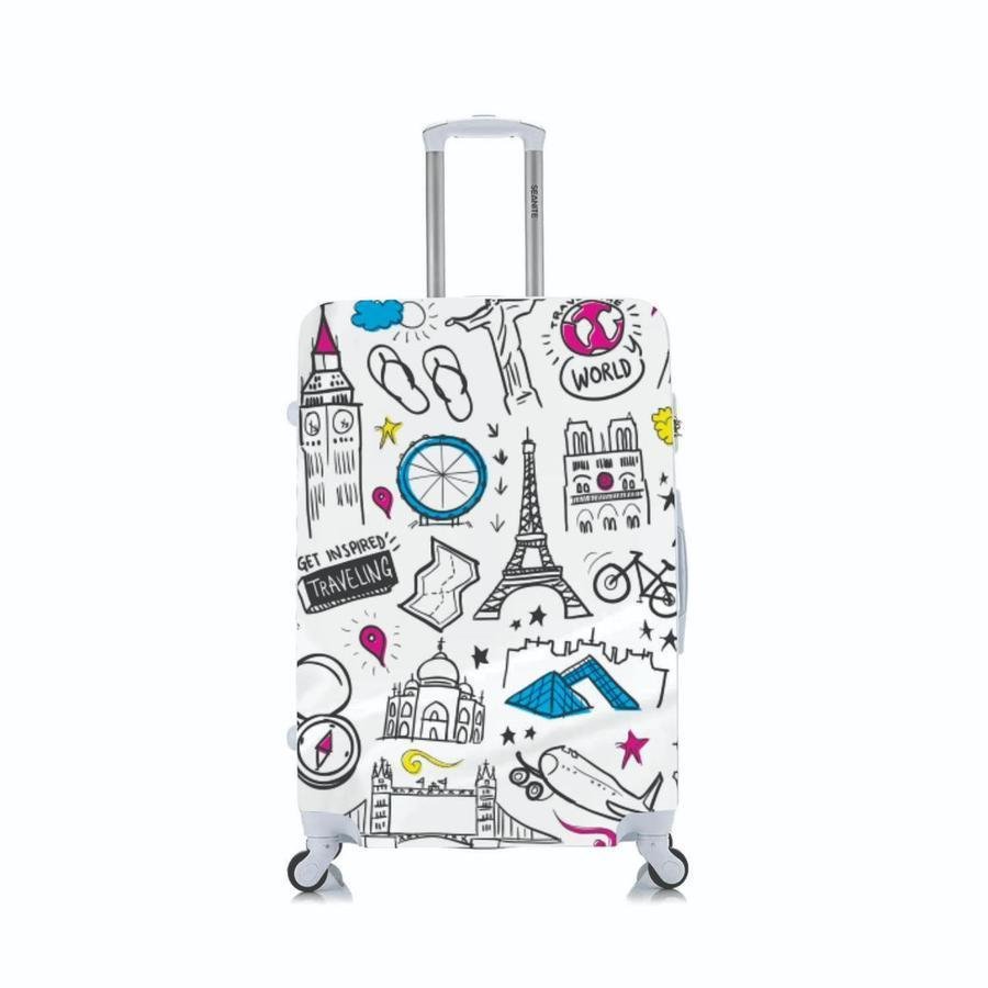 Capa Protetora para Mala Viagem Personalizada Pequena Icons - 1