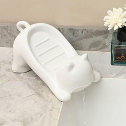 Saboneteira Porta Sabonete Gatinho Gato Banheiro Box Pia Mesa Bancada Lavabo Enfeite Divertido Decor - 2