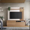 Ver imagem 2 de Home Theater Coimbra para TV até 70 Polegadas com LED e Gavetas Freijó/Off White - Bela Móveis