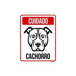 Kit 3 Placas Cuidado Cachorro Pitbull - 1