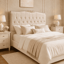 Ver imagem 1 de Cabeceira Greta 140cm Estofada Suede p/ Cama Box Casal Quarto