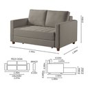 Ver imagem 3 de Sofa Cama Casal Marcelle 2 Lugares 150cm Linho Pe de Madeira