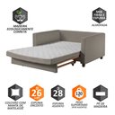 Ver imagem 5 de Sofa Cama Casal Marcelle 2 Lugares 150cm Linho Pe de Madeira