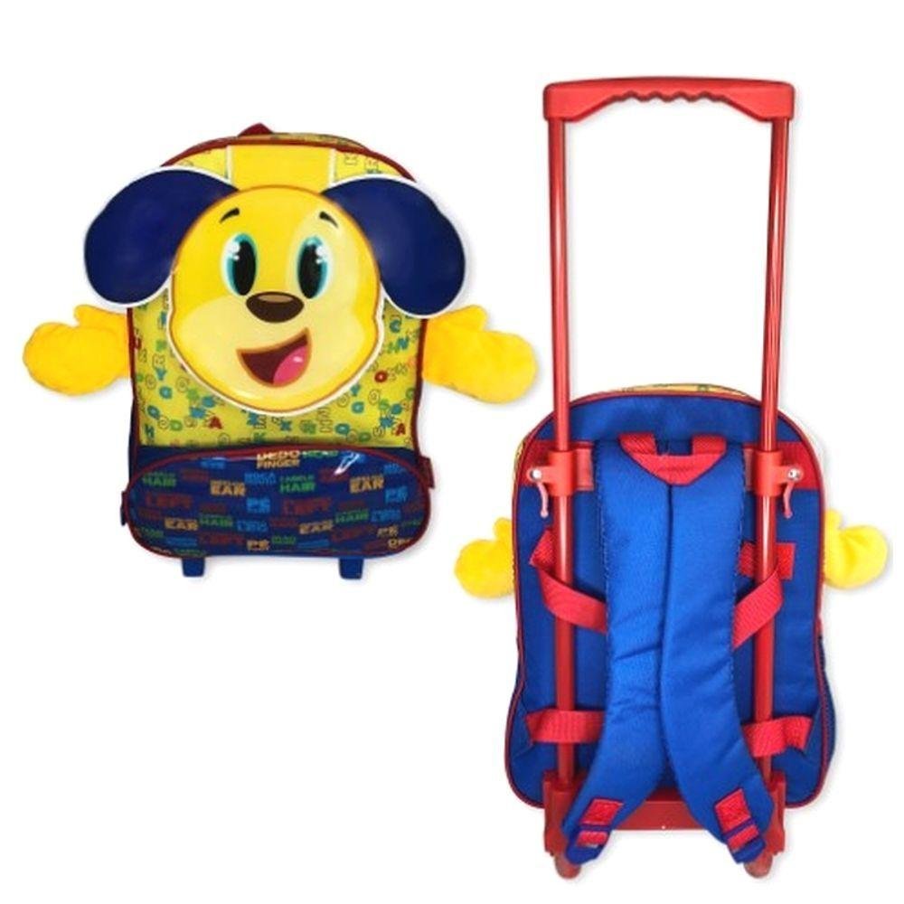 Mochila Infantil Escolar Cachorro Rodinha Amarela - 1