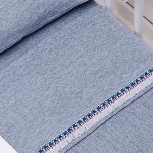 JOGO DE LENÇOL MALHA LISO PARA MINI CAMA COM 3 PEÇAS BABY JOY REF: 38010 UN Branco