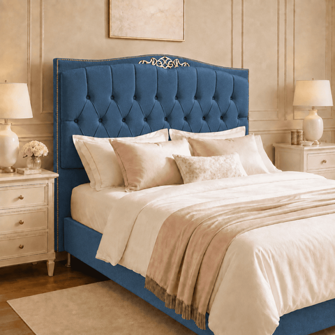 Cabeceira Greta 160cm Estofada Suede p/ Cama Box Casal Queen Quarto