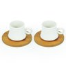Conj. Xícara Moderna de Cerâmica com Pires de Bambu - 2 peças - 1