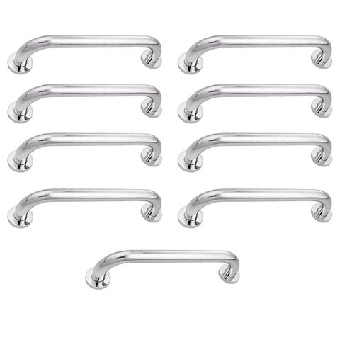 Alça de Apoio 30cm Barra Inox Kit 9 Unidades Cadeirante Idoso Acessibilidade Box Corrimao Banheiro S