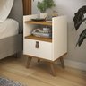 Mesa de Cabeceira para Quarto Versatilidade Inovadora com Pés ou Suspensa!: Off-white C/ Freijo - 2