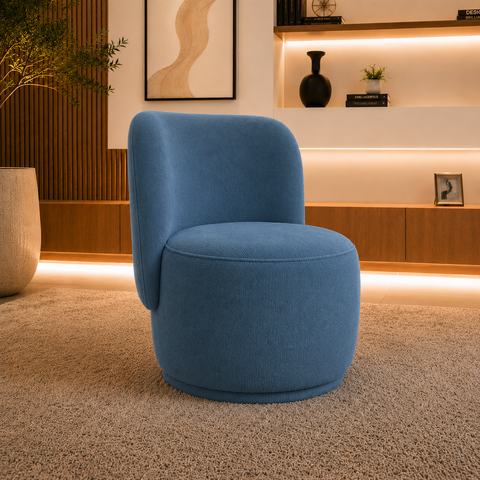 Poltrona Decorativa Bia Orgânica Suede Recepção Sala Estar Quarto
