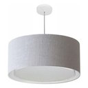 Ver imagem 2 de Lustre Pendente Cilíndrico Duplo Md-4291 Cúpula em Tecido 60x30cm Rustico Cinza - Bivolt