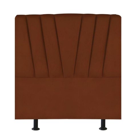 Cabeceira Estofada Cama Box Solteiro 90 Cm Ariel Veludo Terracota