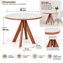 Ver imagem 3 de Mesa Dallas de Jantar Redonda de Madeira Tampo Branco 90cm