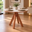 Ver imagem 2 de Mesa Dallas de Jantar Redonda de Madeira Tampo Branco 90cm