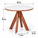 Ver imagem 4 de Mesa Dallas de Jantar Redonda de Madeira Tampo Branco 90cm