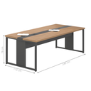 Ver imagem 3 de Mesa Reuniao Escritório 240cm Passa Fio 6 Pessoas Noce Preto