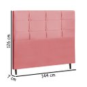 Ver imagem 2 de Cabeceira Estofada Box Casal Encosto para Cama Hylux 144x126 Rosa